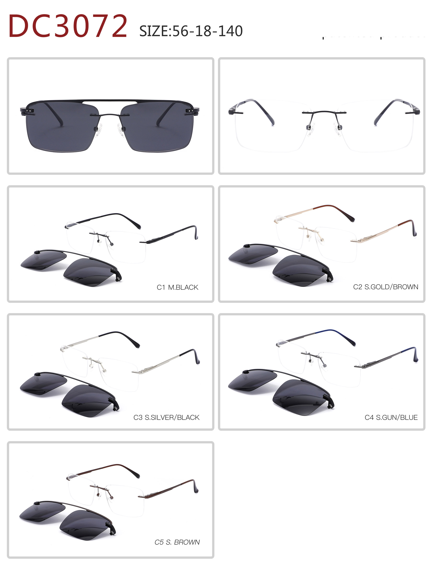 DC3072  Rimless stainle