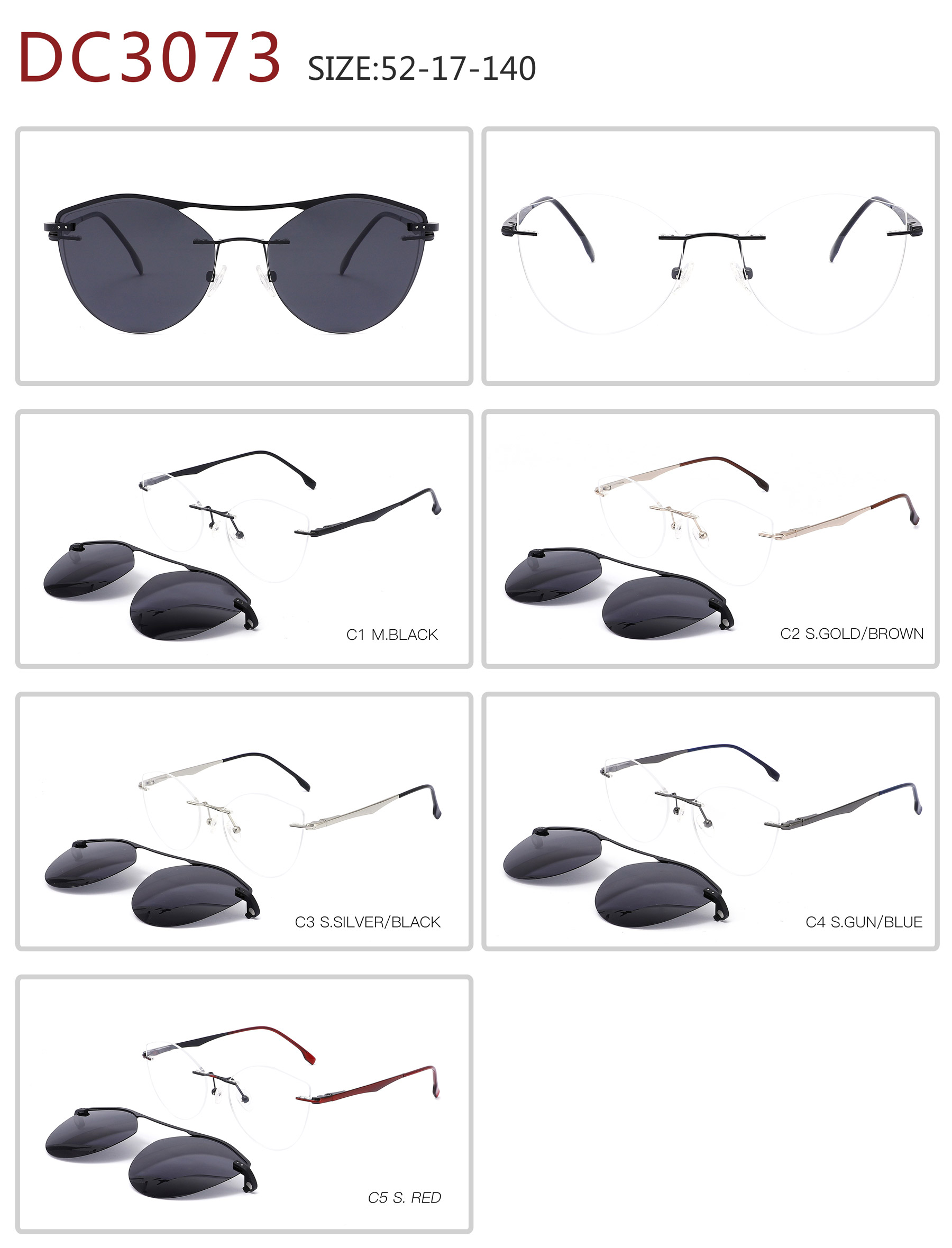 DC3073  Rimless stainle