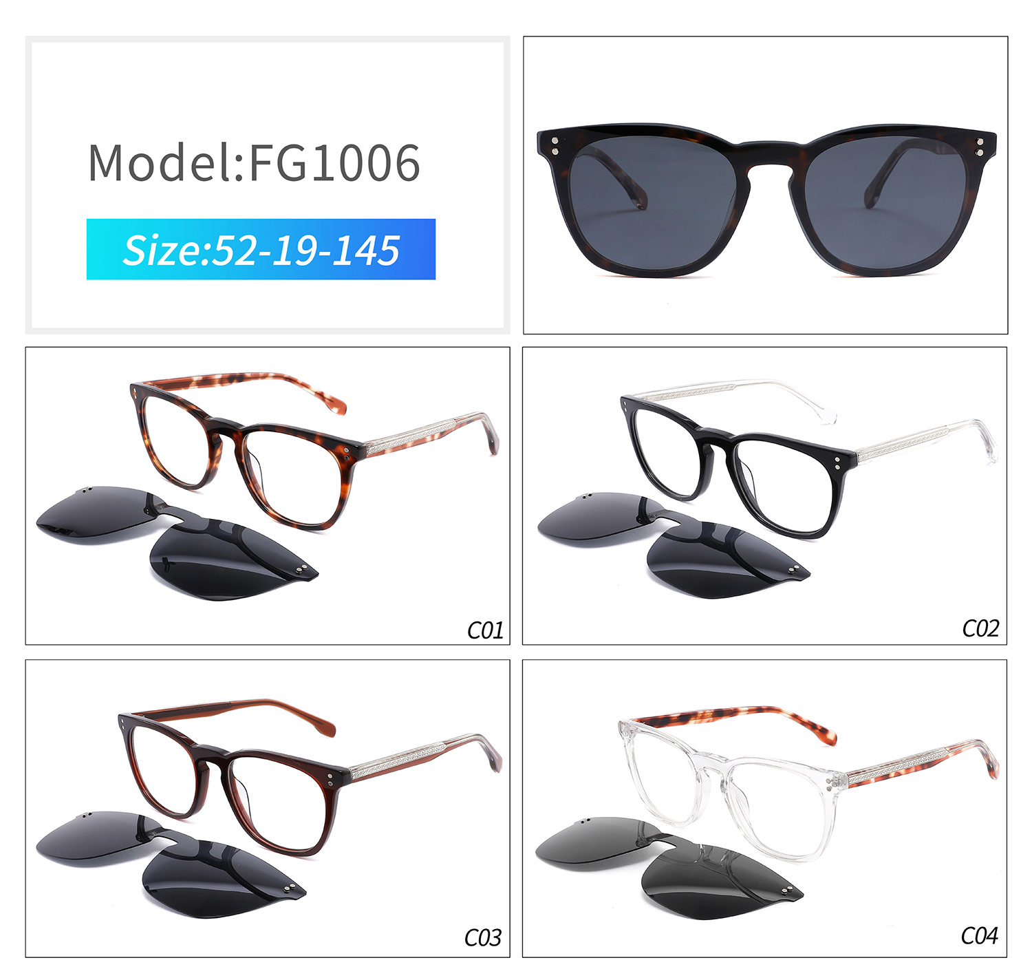 FG1006  Acetate clip on