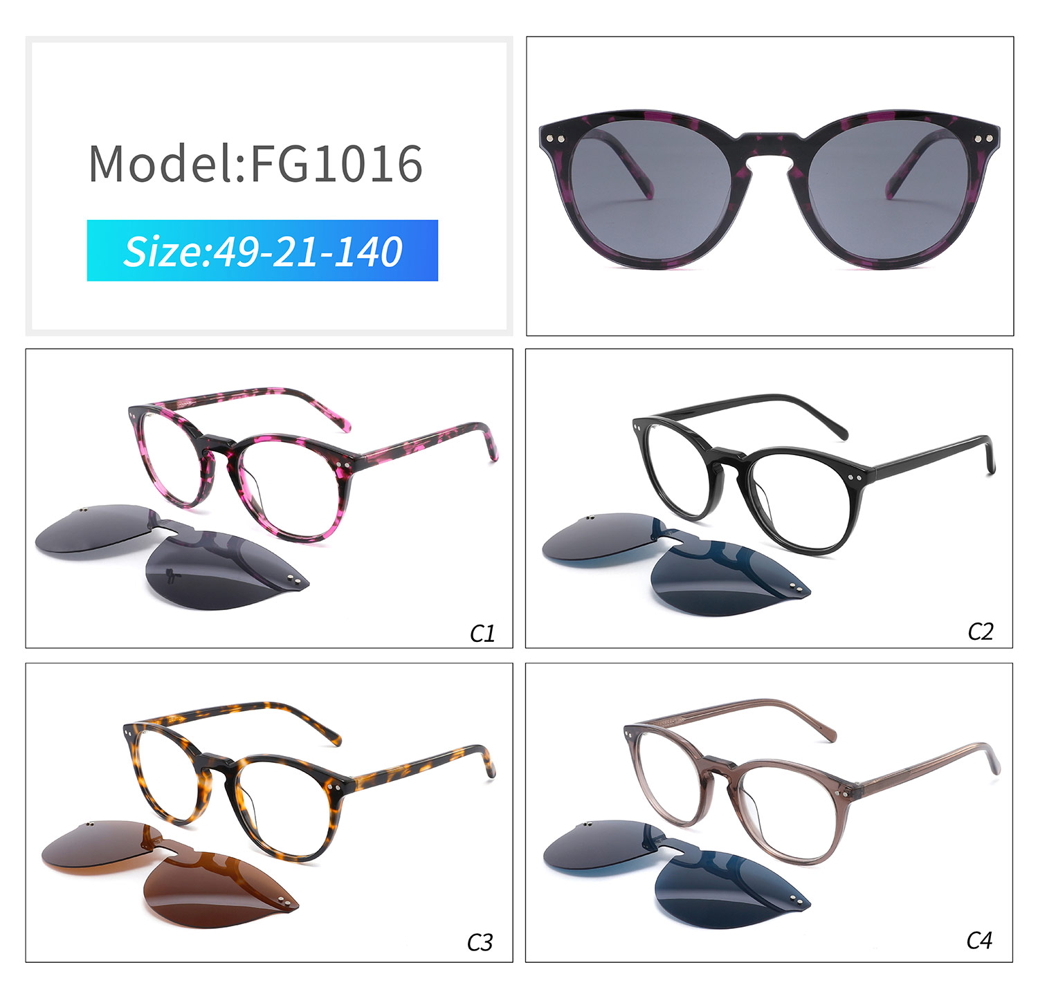 FG1016  Acetate clip on