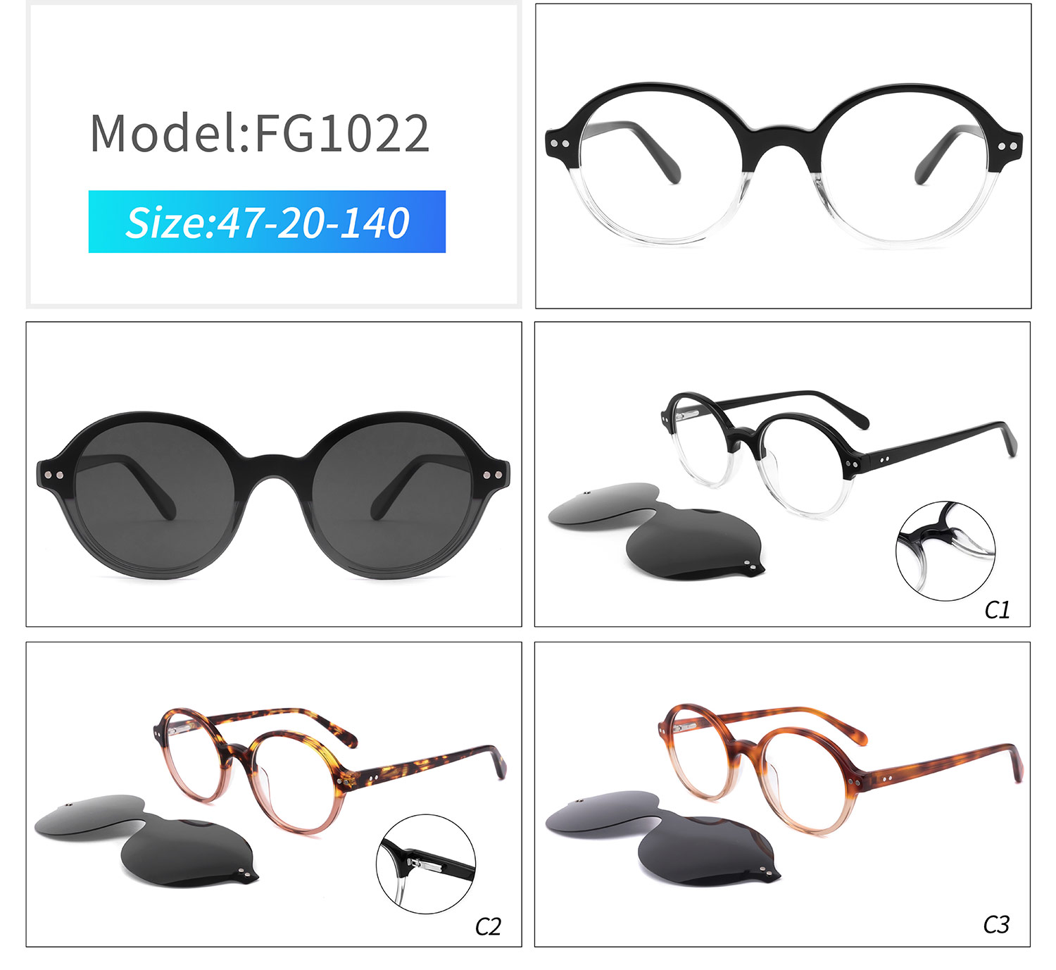 FG1022  Acetate clip on