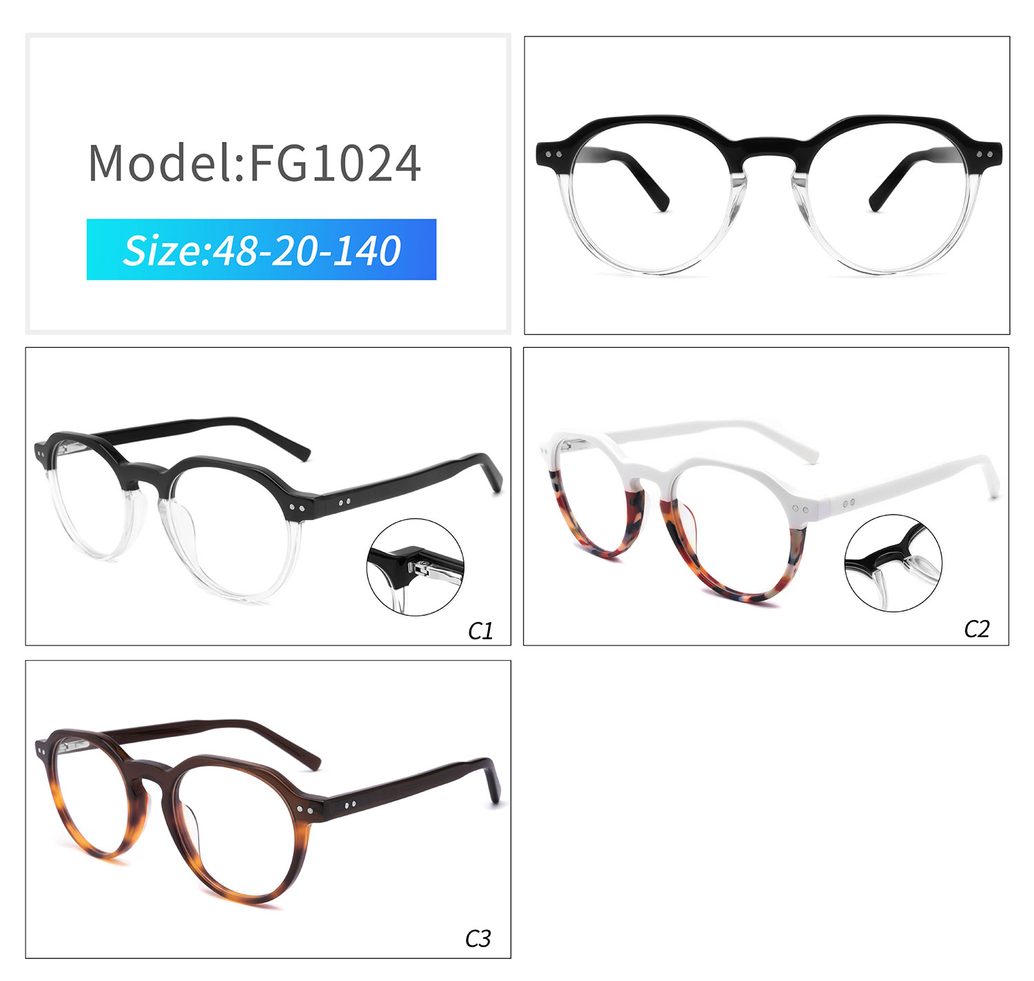 FG1024  Acetate clip on